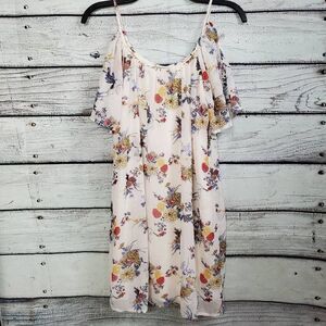 Bailey Blue Medium Juniors Floral cold Shoulder Dress